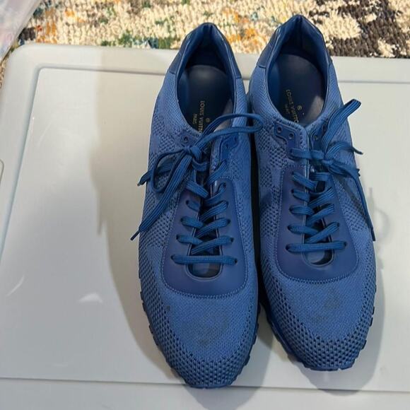 Louis Vuitton Blue Damier Mesh Sneaker size 10.5 men - Picture 1 of 7